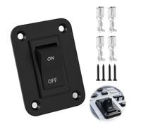 Un interruptor de 12 V KCD2-7 20 A, 4 polos DPST, interruptor de 12 V, para caravana, remolque, barco, coche, con carcasa de plástico aislante, tornillos y abrazaderas
