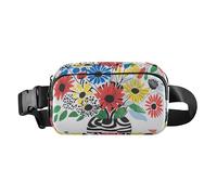 Un jarrón de flores moderno riñonera con cremallera para hombre y mujer, multiusos, con correa ajustable, para viajes, correr, senderismo, bulto de cintura para, un jarrón con, Un jarrón con flores,