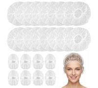 Un juego de 100 gorros de ducha desechables y 100 orejeras desechables, impermeables, transparentes, gorro de ducha elástico, para salón, spa, viaje, hotel, ducha, uso doméstico