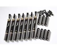 Un juego de 7 cuerdas de puente de guitarra de satén negro con trastes sin cabeza