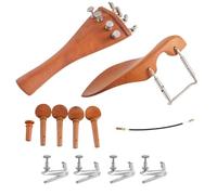 Un juego de accesorios de piezas de violín 4/4 de madera de azufaifo Natural, ajuste fino, reposamentas for la barbilla, cuerdas, clavo de cola, cuerda de cola, tornillo,