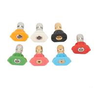 Un juego de boquillas de turbina de lavado de alta presión, presión máxima de 4000 PSI, conector rápido de 1/4 pulgadas con 7 cabezales de boquilla, conexión rápida, para limpiar entradas y patios.