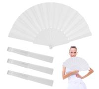 Un juego de cuatro abanicos de mano, abanicos de boda, abanicos plegables, abanicos de bolsillo, que se pueden usar como accesorios de baile, regalos de fiesta, obsequios y regalos de iglesia.