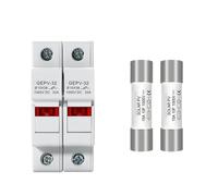 Un Juego De Portafusibles CC Paralelo 2P 10 * 38mm Protector De Protección De Sistema Fotovoltaico De Base PV 1000V 6A-32A De Alto Voltaje GpV(20A,Coated pulp)