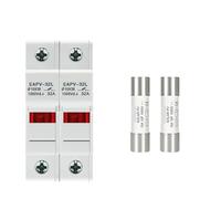 Un Juego De Portafusibles CC Paralelo 2P 10 * 38mm Protector De Protección De Sistema Fotovoltaico De Base PV 1000V 6A-32A De Alto Voltaje GpV(6A,EAPV-32L-2P)