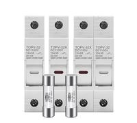 Un Juego De Portafusibles De CC 1P 2P De 10 X 38 Mm For Sistemas Fotovoltaicos Solares De Alto Voltaje De 1100 V TOPV-30, Protector De Base GpV.(25A,2P With LED)