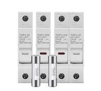 Un Juego De Portafusibles De CC De 10 X 38 Mm For Sistemas Fotovoltaicos Solares De Alto Voltaje De 1100 V TOPV-30, Protector De Base GpV.(15A,2P With LED)