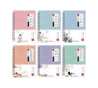 Un juego de seis volúmenes de poesía china Tang y prosa ranurado cuaderno reutilizable para aplicar a la práctica de caligrafía y copiar