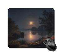 Un Lago Iluminado por La Luz De La Luna Alfombrilla para Ratón Pequeña Alfombrillas De Mouse Base De Goma Alfombrilla De Ratón para Juego Ordenador Hogar 25X30Cm
