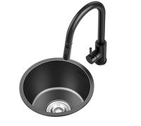 un lavabo redondo, Fregadero de acero inoxidable de un solo tazón, de gran capacidad, for cocina bajo encimera, for interior y exterior.(40 * 40 cm)