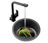 un lavabo redondo, Fregadero de cocina, fregadero pequeño redondo for balcón, lavabo pequeño de cocina, fregadero empotrado(30 * 30 * 14Cm)