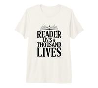 Un Lector Vive mil Vidas Cita literaria Camiseta Premium