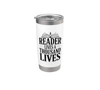 Un lector vive mil vidas Cita literaria Vaso térmico de acero inoxidable de doble pared