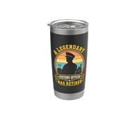 Un legendario oficial de aduanas ha retirado su jubilación vintage Vaso térmico de acero inoxidable de doble pared