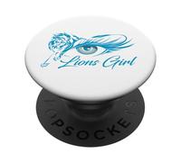 Un león en un Ojo de niña Leones Girl Deporte Fan Espíritu de Equipo PopSockets PopGrip Adhesivo