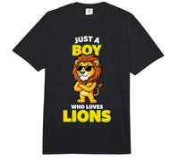 Un león Genial con Gafas de Sol, Solo un niño al Que le encantan los Leones Comfort Colors Adult Heavyweight T-Shirt