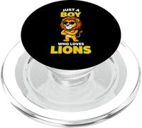 Un león Genial con Gafas de Sol, Solo un niño al Que le encantan los Leones PopSockets PopGrip para MagSafe