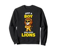 Un león Genial con Gafas de Sol, Solo un niño al Que le encantan los Leones Sudadera
