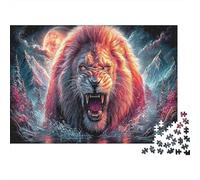 Un león ruge en el Agua Puzzle 1000 Piezas Adultos - Regalo, Juego Familiar, Decoración del Hogar, Vida Silvestre Rompecabezas 52x38cm/1000pcs