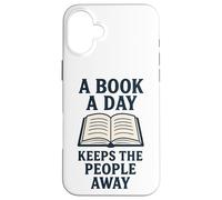 Un Libro al día Mantiene alejada a la Gente introvertida Divertida Carcasa para iPhone 16 Plus