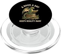 Un Libro al día Mantiene alejada la Realidad Dragon Book Lover Fantasía PopSockets PopGrip para MagSafe