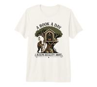 Un Libro al día Mantiene la Realidad lejos Bigfoot Mothman Reader Camiseta Premium