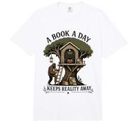 Un Libro al día Mantiene la Realidad lejos Bigfoot Mothman Reader Comfort Colors Adult Heavyweight T-Shirt
