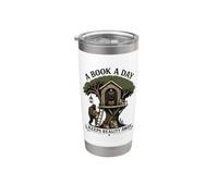 Un libro al día mantiene la realidad lejos Bigfoot Mothman Reader Vaso térmico de acero inoxidable de doble pared