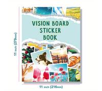 Un Libro de Pegatinas "Una Visión", un Diario y una Herramienta para la Motivación Visual, que Contiene 160 piezas de Pegatinas, Frases Inspiradoras, Ilustraciones y Más, Diseñado para Planificar y