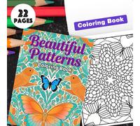 Un libro para colorear para adultos con diseños impresionantes - Mide 8..2 pulgadas y contiene 22 páginas. vibrantes y lo convierten en un regalo para aquellos que aprecian los diseños intrincados