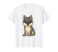 Un Lindo Cachorro de Lobo Camiseta gráfica económica, Hombre, Blanco, L