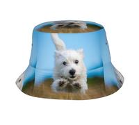 Un Lindo Sombrero Tipo Cubo con Forma de Cachorro de West Highland Terrier para Correr, para Hombres y Mujeres, Sombreros de Verano para Hombres y Mujeres.