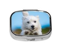 Un lindo West Highland Terrier Puppy Running, Meta Pastillero con 2 compartimentos, organizador portátil
