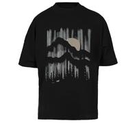 Un Lobo En La Noche Camiseta Extragrande Negra Baggy tee Unisex