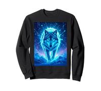 Un Lobo Solitario se Encuentra bajo Auroras Brillantes Sudadera