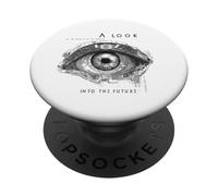 Un Look into The Future, diseño de Ojo futurista de Ciencia ficción PopSockets PopGrip Adhesivo