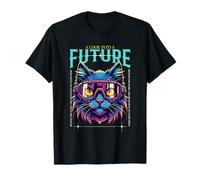 Un Look into The Future Gato futurista diseño Scifi Cat Camiseta