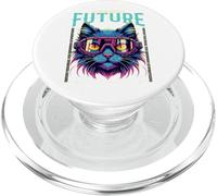 Un Look into The Future Gato futurista diseño Scifi Cat PopSockets PopGrip para MagSafe