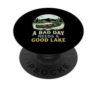 Un Mal día Necesita un Buen Entusiasta al Aire Libre del Lago PopSockets PopGrip Adhesivo