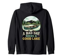 Un Mal día Necesita un Buen Entusiasta al Aire Libre del Lago Sudadera con Capucha