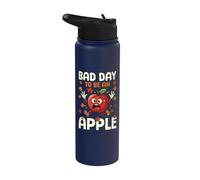 Un mal día para recoger manzanas, temporada de cosecha, divertido para niños Stainless Steel Insulated Water Bottle