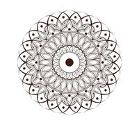 Un mandala de arte lineal de estilo floral Pegatinas de pared 67.2x67.2cm Decoración artística Café