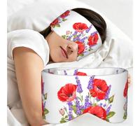 Un manojo de lavanda y amapola, Antifaz para dormir, ideal para el hogar, viajes y trabajo por turnos. Cubre completamente los ojos y bloquea la luz.