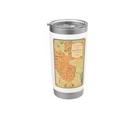 Un mapa pictórico de Rhodesia (sur y norte) Vaso térmico de acero inoxidable de doble pared