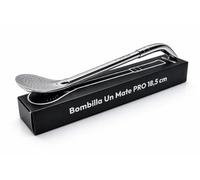 Un Mate Pro Bombilla 18,5cm - Pajita para Yerba Mate de Acero Inoxidable INOX con Filtro de Cuchara y Anillo de Enfriamiento, Apto para Lavavajillas, Plata