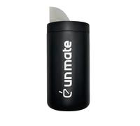 Un Mate - Yerbera negra de acero inoxidable con dispensador para yerba Lata de almacenamiento hermética, 250 g de capacidad, diseño elegante y duradero