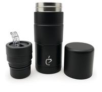 UN MATE Yerbomos Autocebante - Termo, bombilla y mate 3 en 1 - 500 ml de acero inoxidable - Colchón negro para yerba mate - Ideal para viaje y uso diario