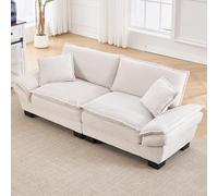 Un moderno, sofá doble simple con una cama de plumas, el cojín es agradable, pero espacioso y espacioso en la sala de estar/dormitorio/oficina, 224 x 81 x 81 cm, color beige
