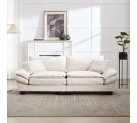 UN moderno,Sofá doble simple con una cama de plumas,La almohada es suficiente,es acogedor,Pero espacioso y espacioso en la sala de estar/dormitorio/oficina,Beige