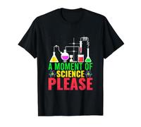 Un Momento de Ciencia por Favor químico Divertido Camiseta gráfica económica, Hombre, Negro, S
